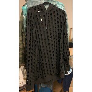 Maison Margiela ‘Hole Punch’ Black Cut Out Pullover Hoodie AW20 - Size L